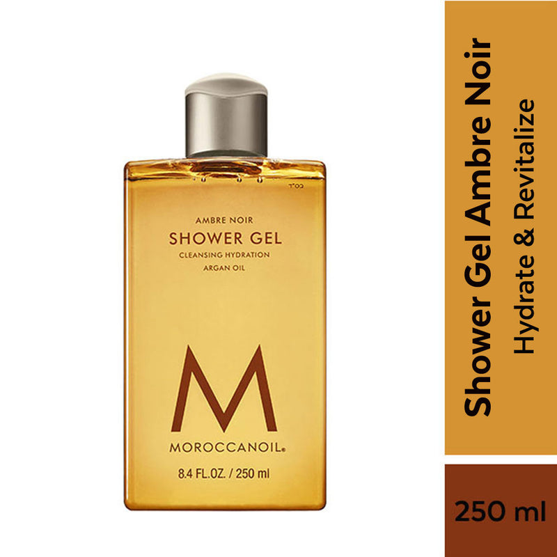 Moroccanoil Shower Gel Ambre Noir Argan Oil-Infused for Gently Cleanses, Hydrates & Softens Skin, 250ml, Buy from Indicrest