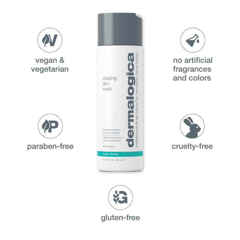 Dermalogica Clearing Skin Wash For Oily & Acne-prone Skin With Salycylic Acid & Lavendar, 250ml