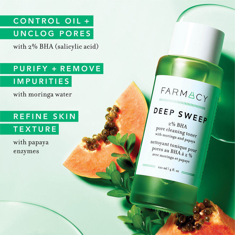 Farmacy Beauty Deep Sweep 2% BHA Pore Cleaning Toner With Salicylic Acid & Moringa Water, 50ml