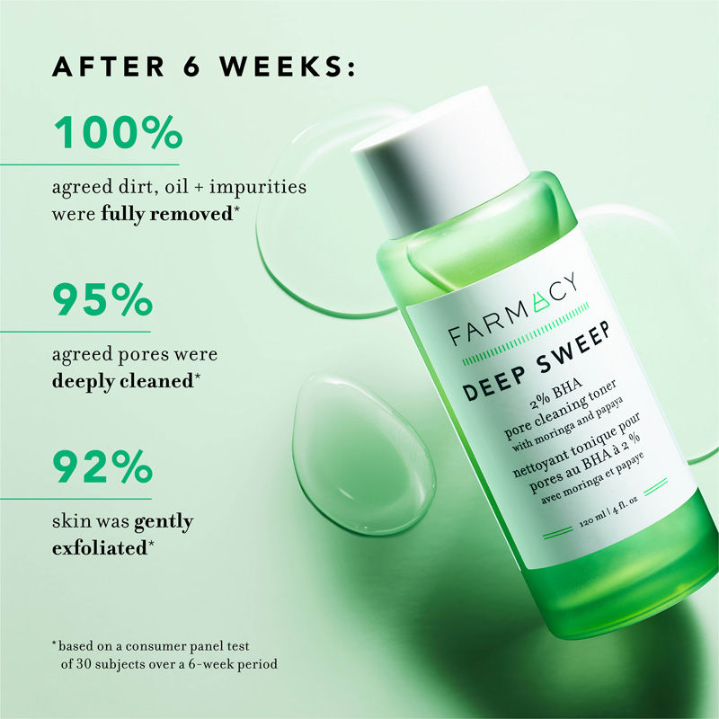 Farmacy Beauty Deep Sweep 2% BHA Pore Cleaning Toner With Salicylic Acid & Moringa Water, 50ml