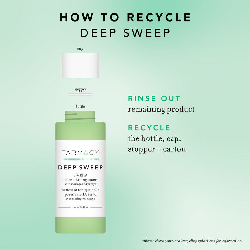Farmacy Beauty Deep Sweep 2% BHA Pore Cleaning Toner With Salicylic Acid & Moringa Water, 50ml