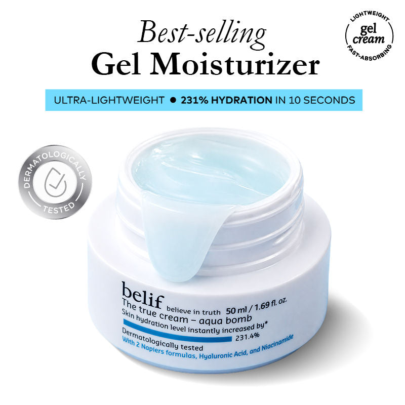 belif The True Cream Aqua Bomb, Dermat Tested Moisturizer, Increases Skin Hydration By 70%, 50ml, Buy from Indicrest