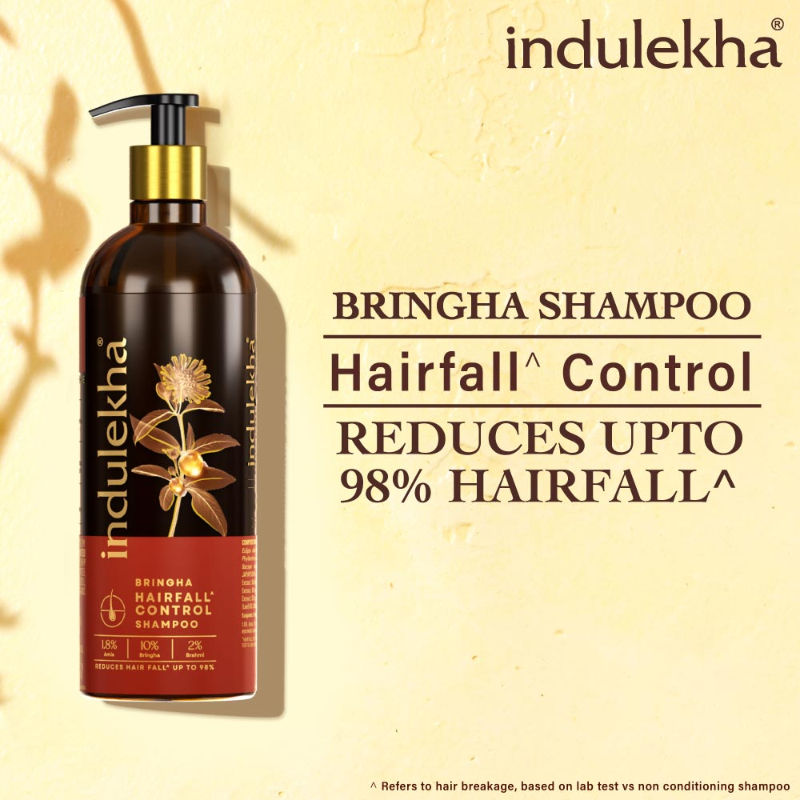 Indulekha Bringha Shampoo for Hair Fall Control with Amla Shikakai for Men & Women, 200ml Buy at Indicrest Image 3