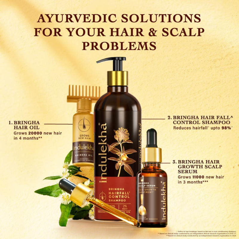 Indulekha Bringha Shampoo for Hair Fall Control with Amla Shikakai for Men & Women, 200ml Buy at Indicrest Image 7