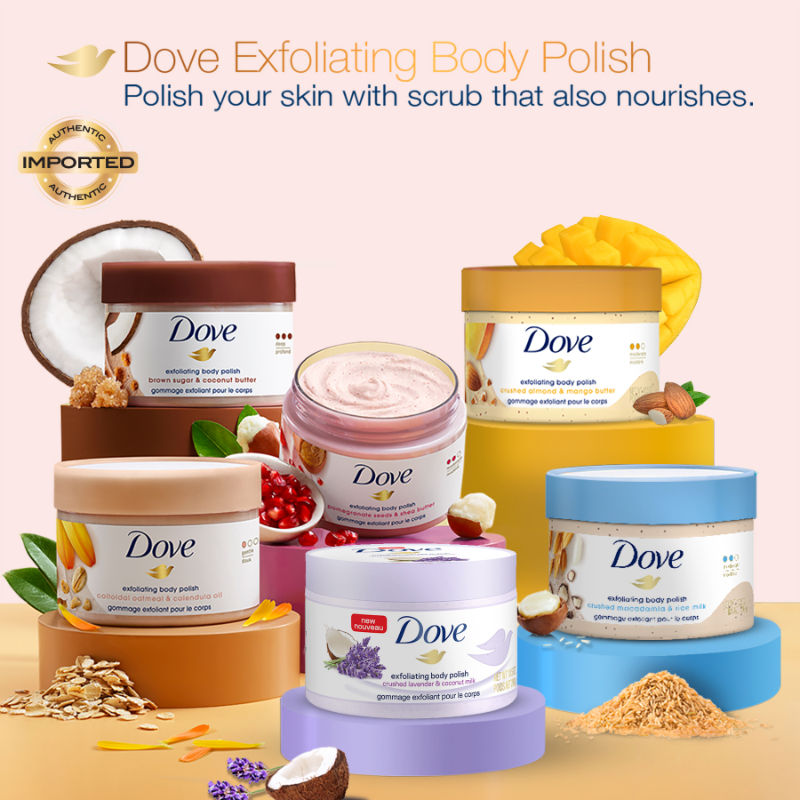Dove Exfoliating Body Polish Scrub With Crushed Lavender And Coconut Milk, 298g Buy at Indicrest Image 8