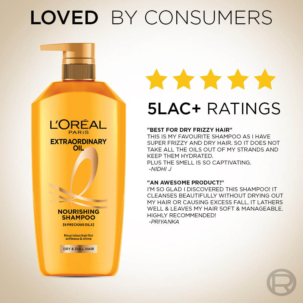 L'Oreal Paris Extraordinary Oil Nourishing Shampoo For Dry & Dull Hair, 650ml Buy at Indicrest Image 6
