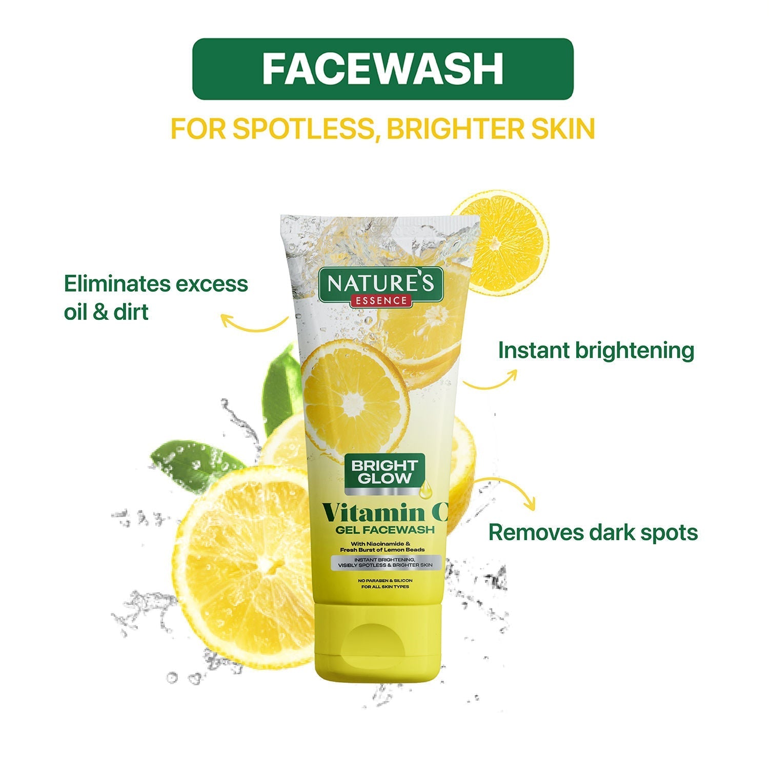 Nature's Essence Bright Glow Vitamin C Gel Facewash, 50g Buy at Indicrest Image 3