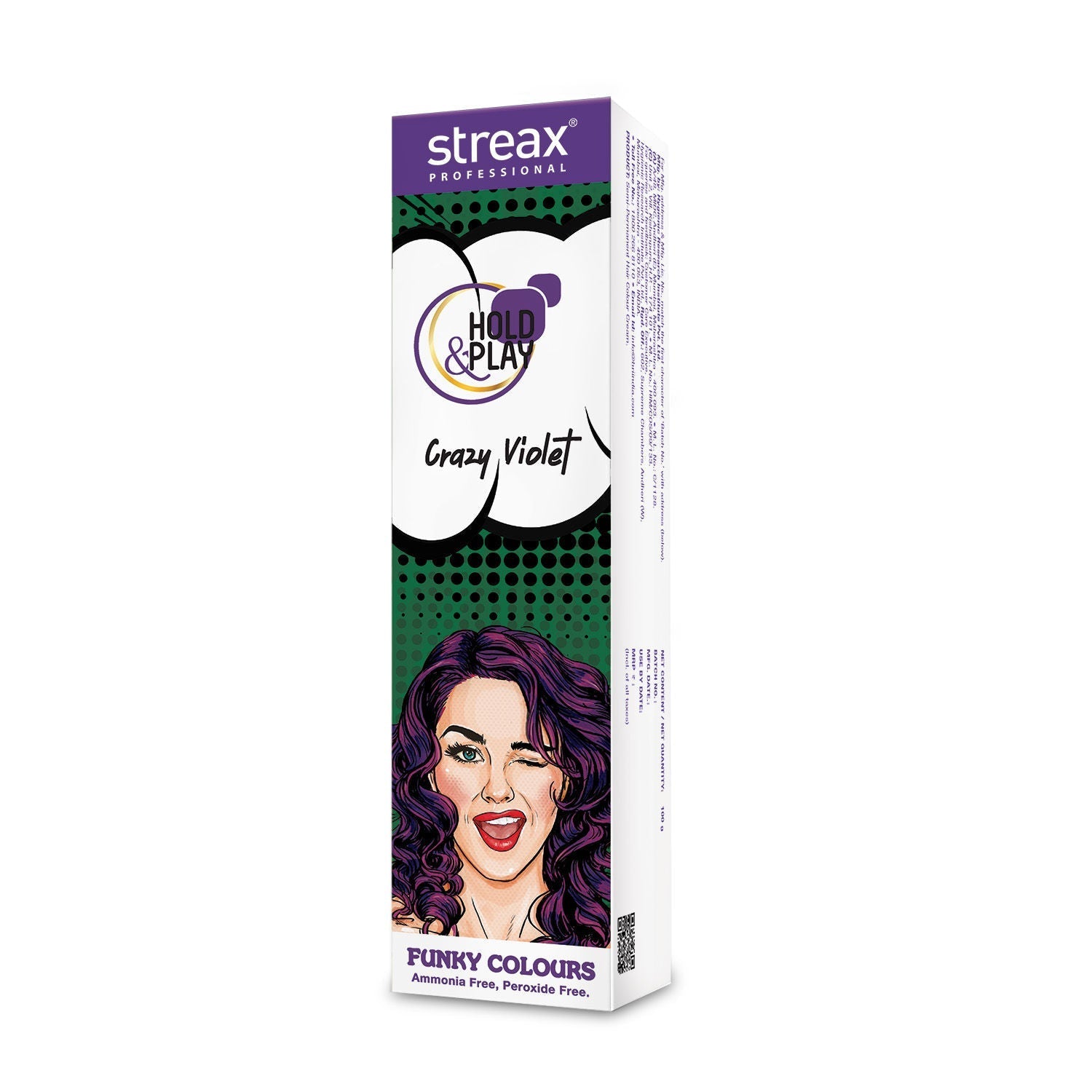 Streax Professional Hold & Play Funky Colour, Ammonia Free, Semi-Permanent Hair Colour, Crazy Violet, 100g Buy at Indicrest Image 8
