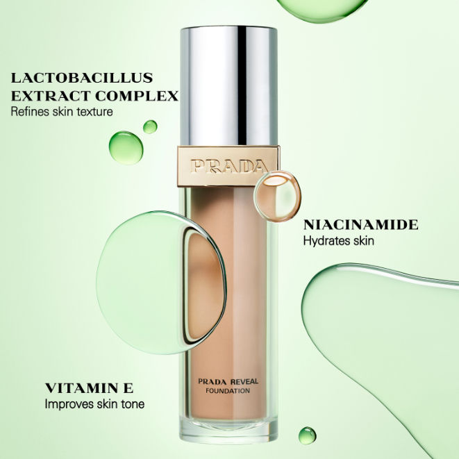 PRADA Reveal Skin Optimizing Foundation - MN45 - Medium Neutral, 30ml
