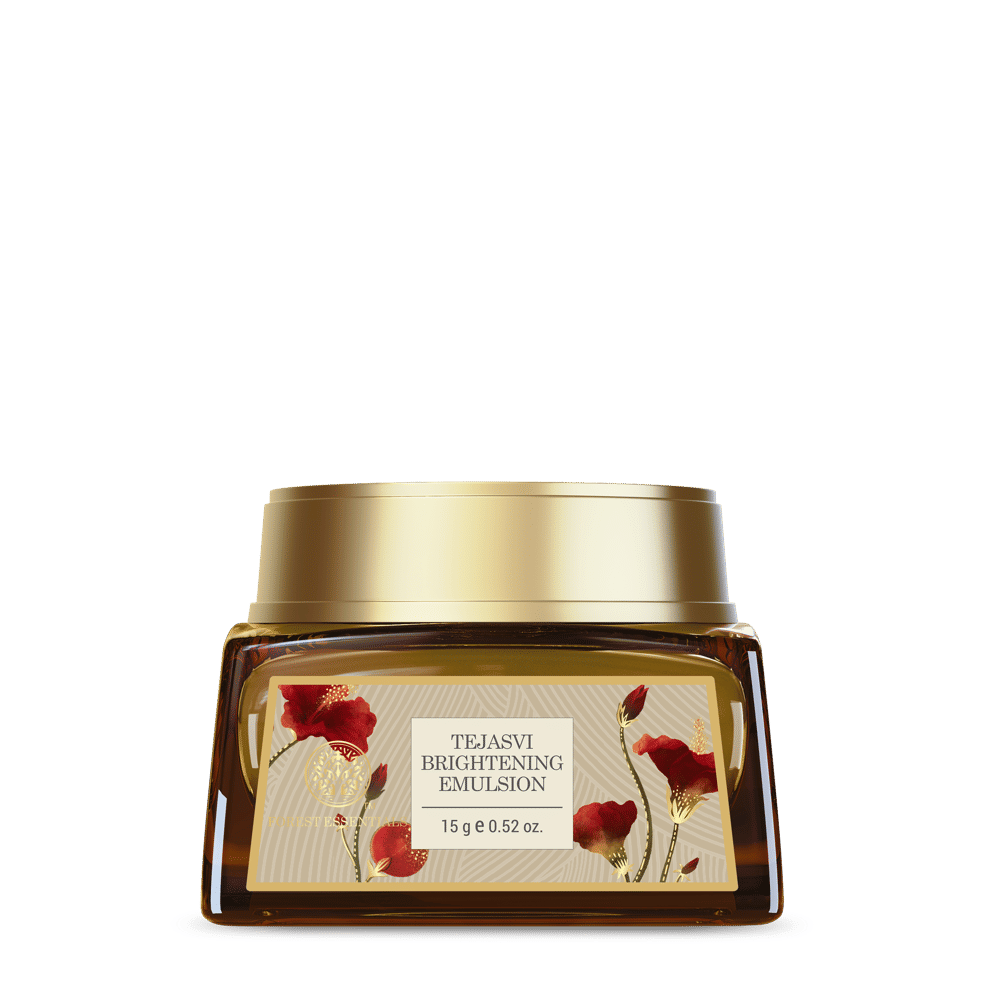 Forest Essentials Tejasvi Brightening Emulsion - Ayurvedic Facial Massage Cream, Intense Nourishment, 15 g