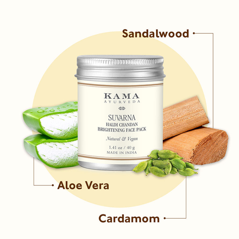 Kama Ayurveda Suvarna Haldi Chandan Brightening Face Pack, 40g