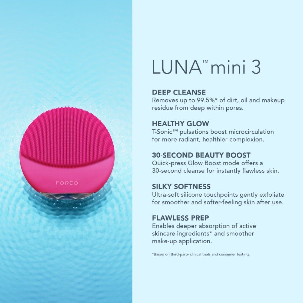 FOREO LUTM Mini 3 Facial Cleansing On The Go - Pearl Pink, 1 pieces