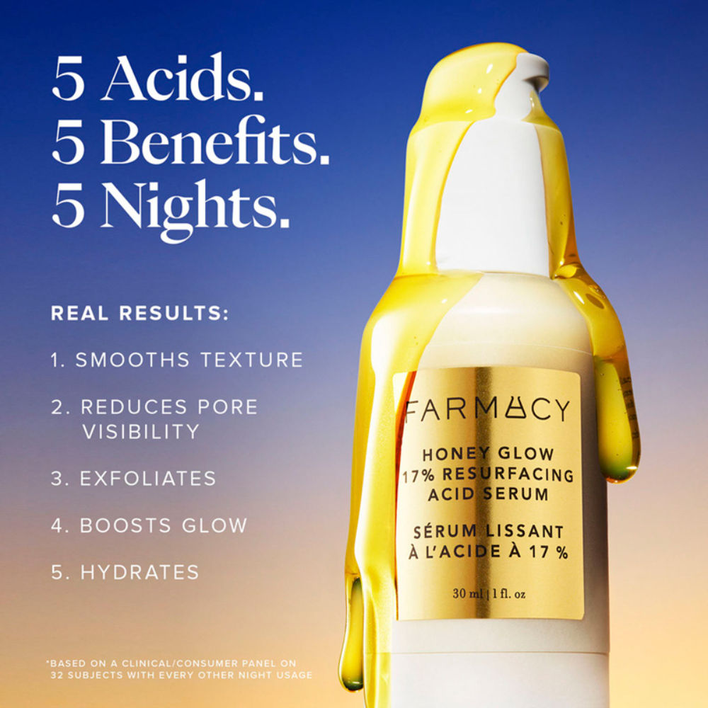 Farmacy Beauty Honey Glow 17% Resurfacing Acid Serum, 30ml
