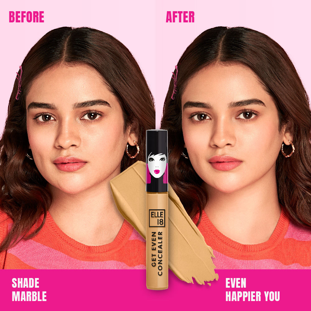 Elle 18 Get Even Concealer With Niacimide, Buildable & Crese Resistant - Pearl, 5.4ml Buy at Indicrest Image 5