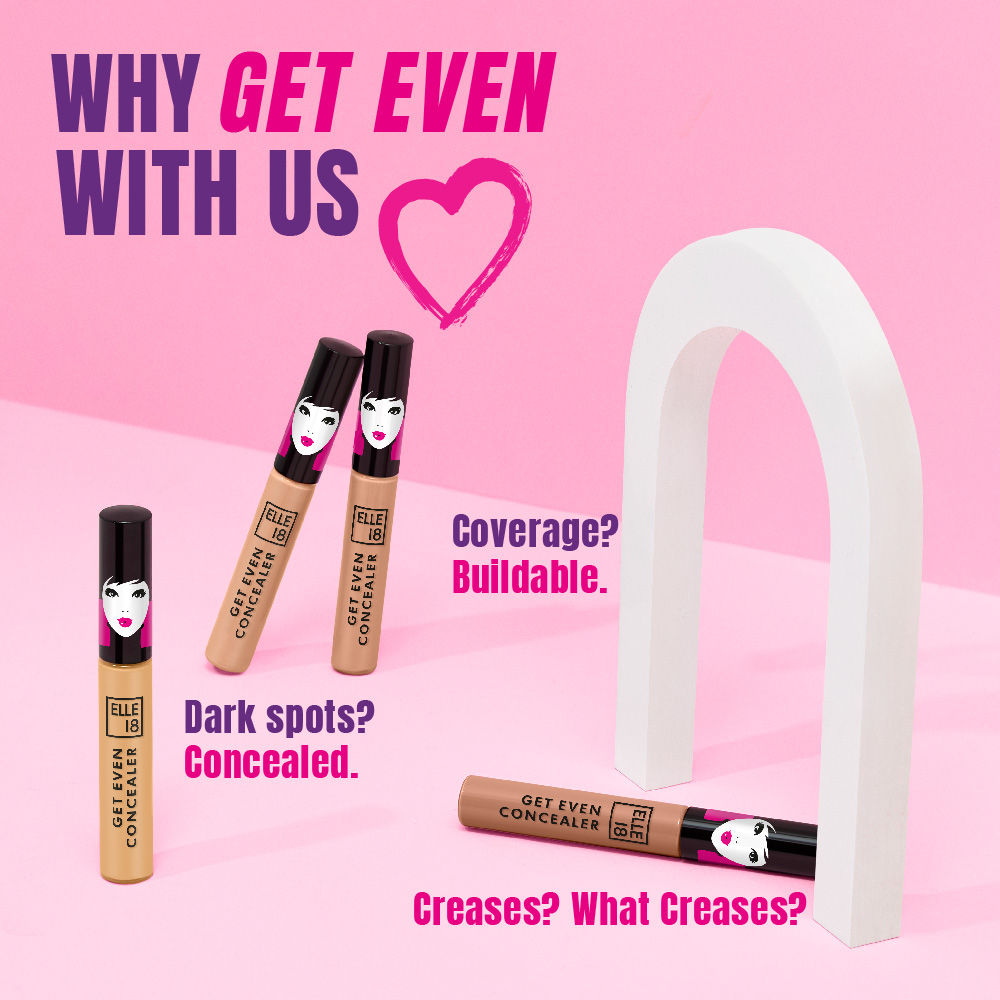 Elle 18 Get Even Concealer With Niacimide, Buildable & Crese Resistant - Pearl, 5.4ml Buy at Indicrest Image 7