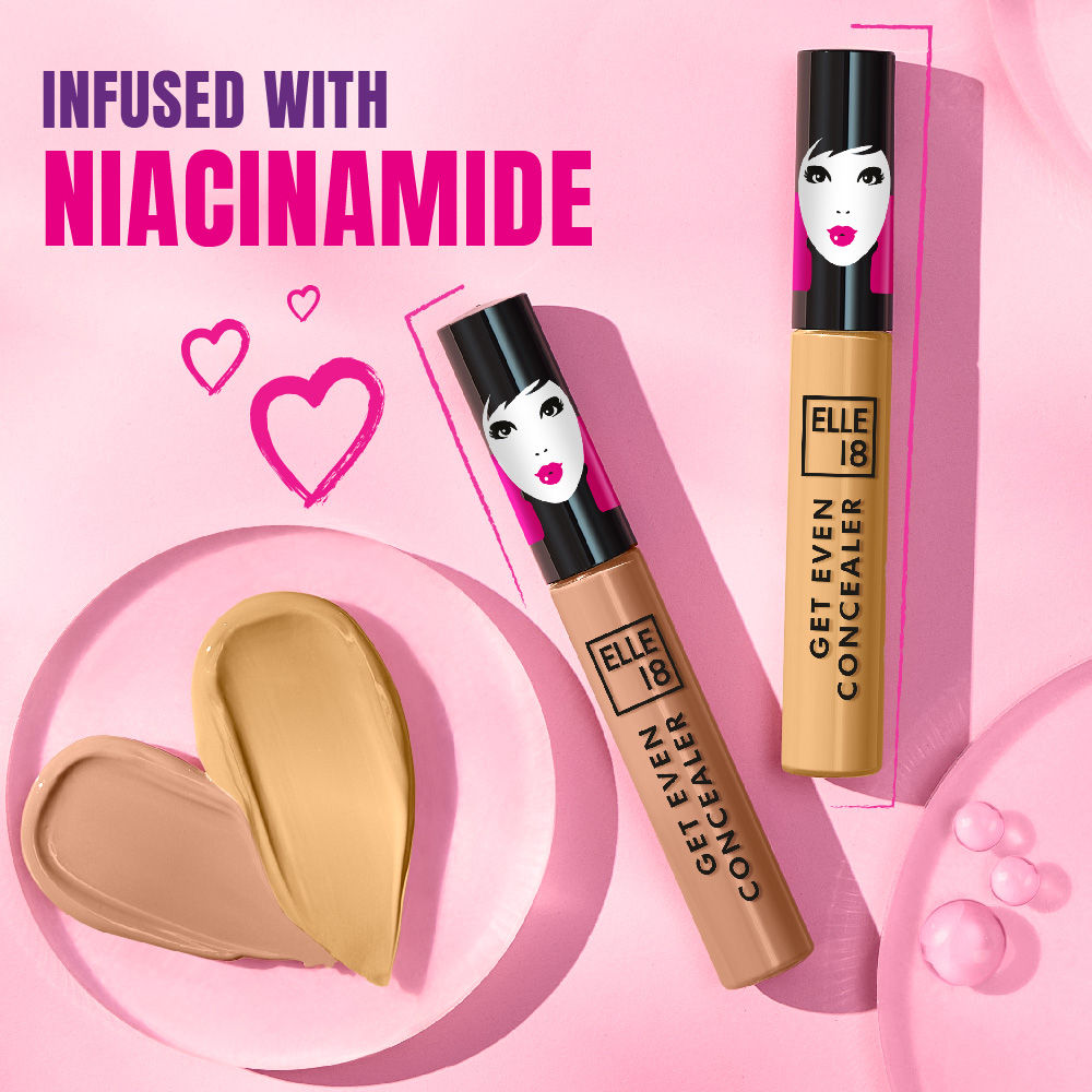 Elle 18 Get Even Concealer With Niacimide, Buildable & Crese Resistant - Pearl, 5.4ml Buy at Indicrest Image 8