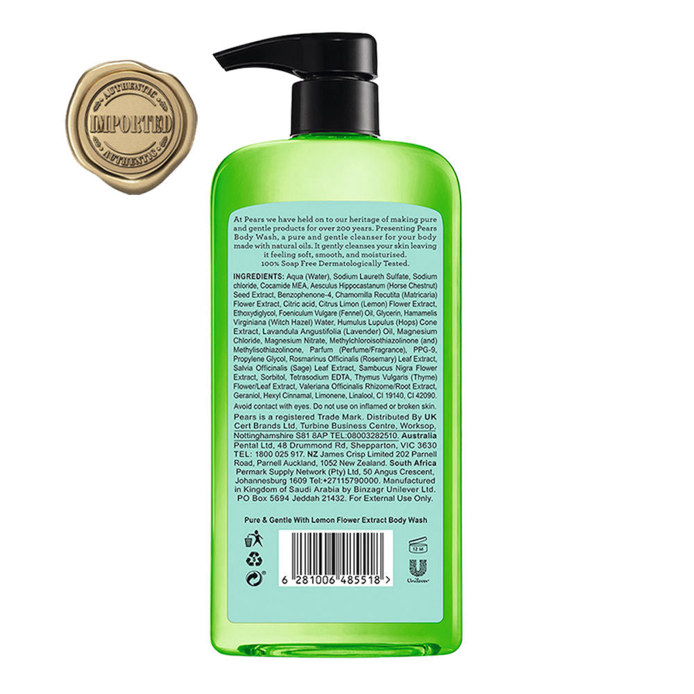 Pears Pure & Gentle Body Wash with Lemon Flower Extract, 500ml Buy at Indicrest Image 3