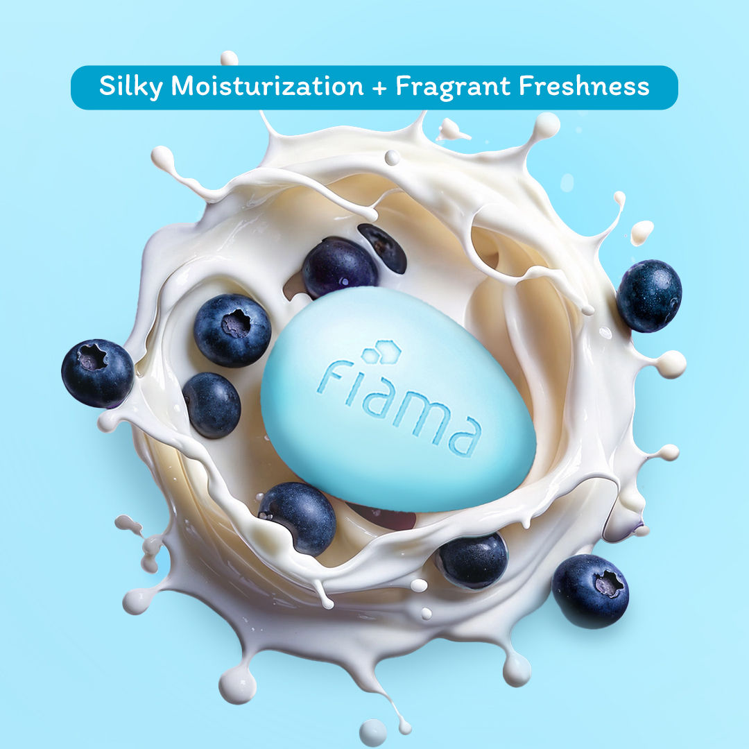 Fiama Japanese Hokkaido Milk & Blueberry Moisturizing Soap Bar, 125g Buy at Indicrest Image 2
