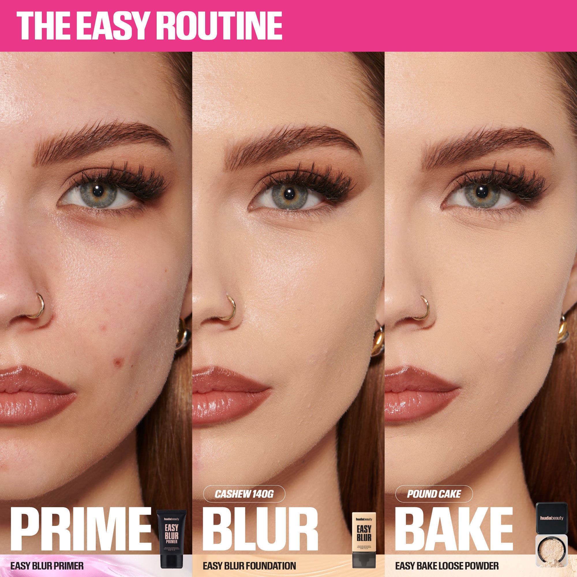 Huda Beauty Mini Easy Baby Bake Loose Baking & Setting Powder - Pound Cake, 6g