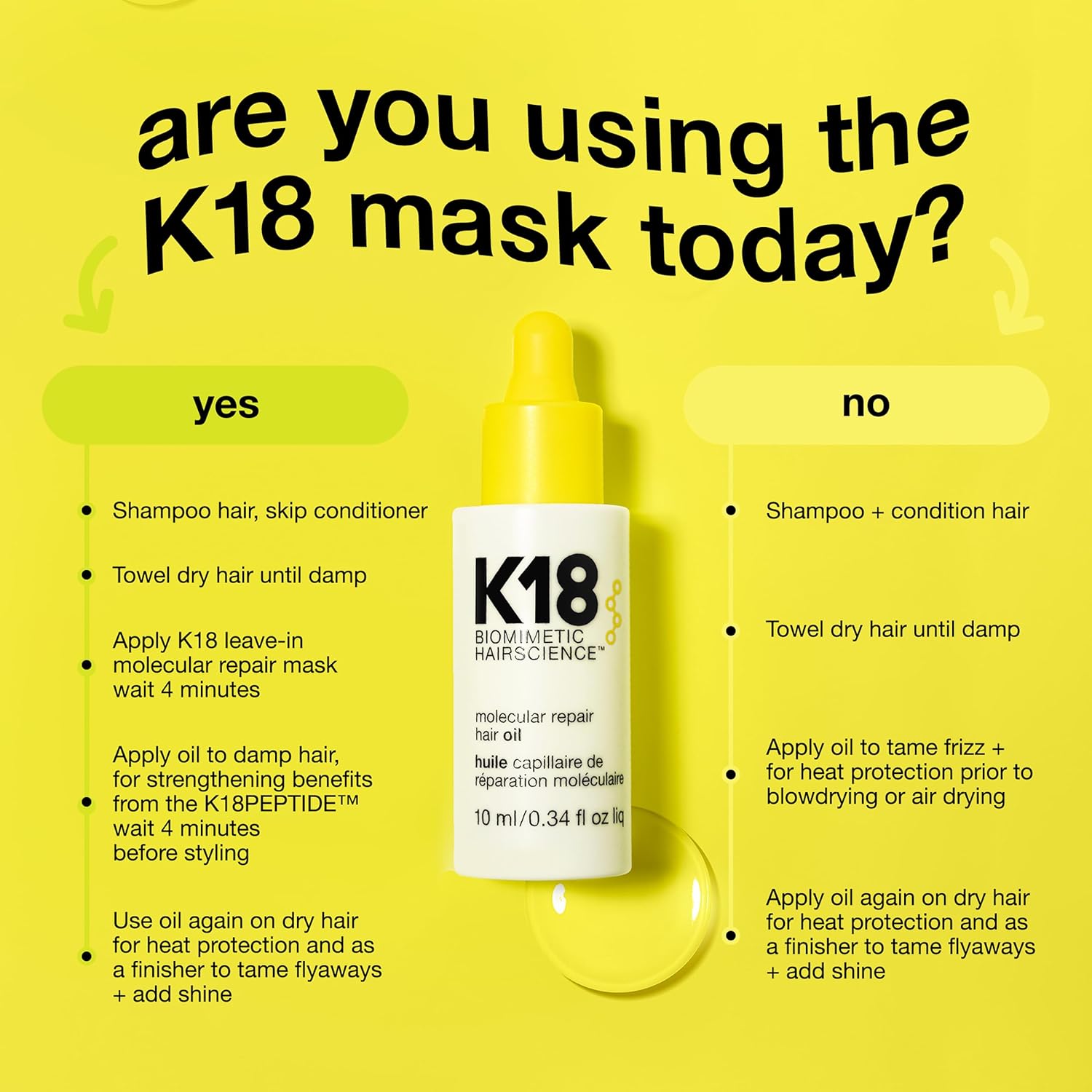 K18 Molecular Repair Hair Oil, 10ml