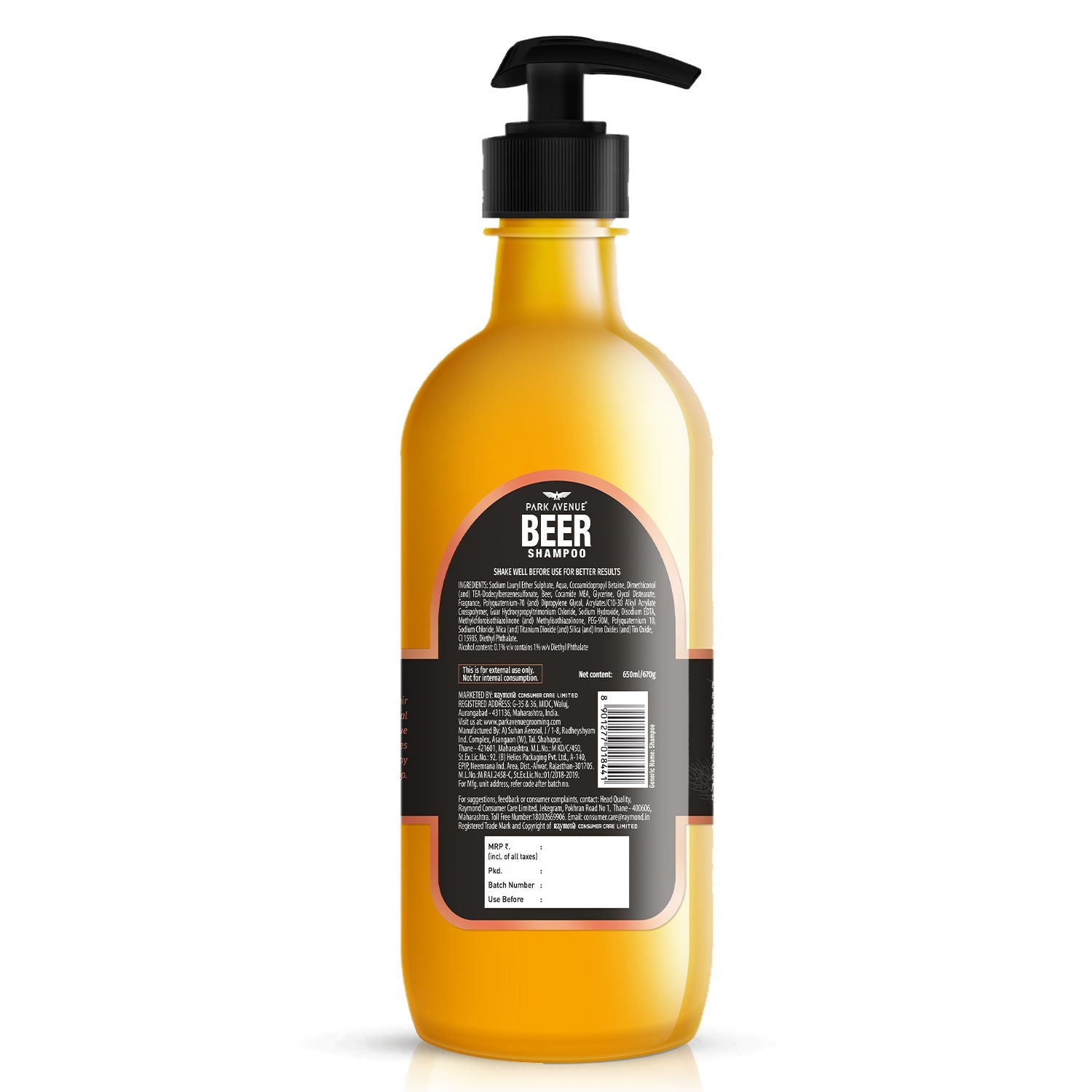 Park Avenue Shiny and Bouncy Beer Shampoo, 650ml Buy at Indicrest Image 2