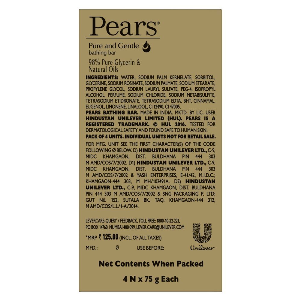 Pears Pure & Gentle Bathing Bar (Pack of 4), 75g Each Buy at Indicrest Image 4