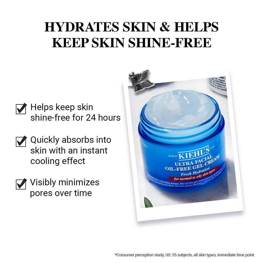 Kiehl's Ultra Facial Oil-Free Gel Cream - 24 Hour No Shine Hydration, 50ml