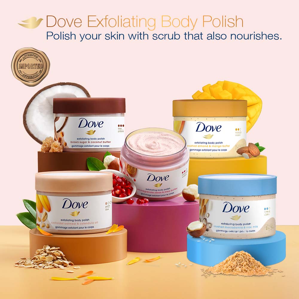 Dove Exfoliating Body Polish - Pomegranate Seeds And Shea Butter, 298g Buy at Indicrest Image 8