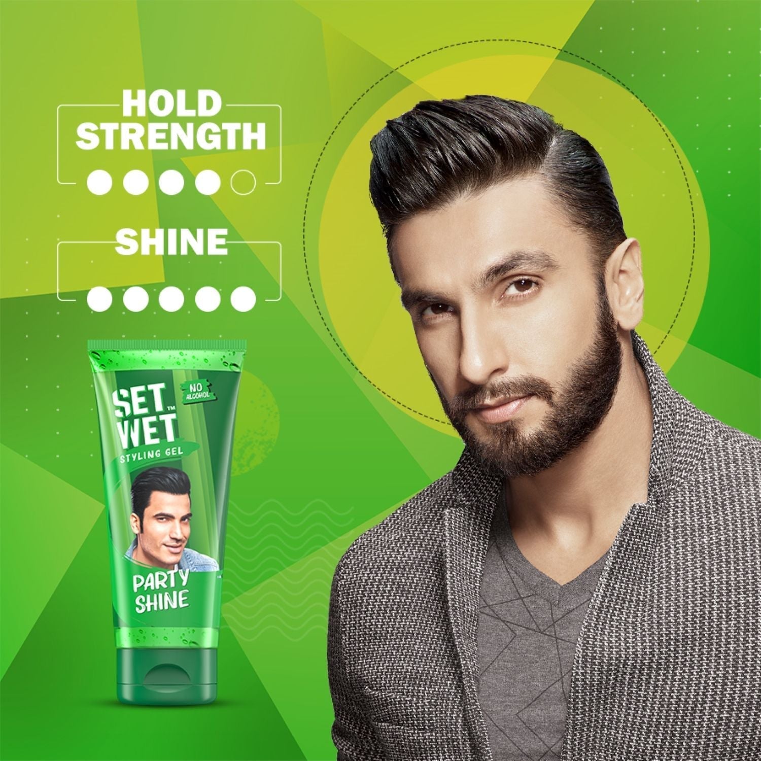 Set Wet Hair Gel for Men Vertical Hold Strong Hold High Shine No Alcohol No Sulphate, 100ml Buy at Indicrest Image 5