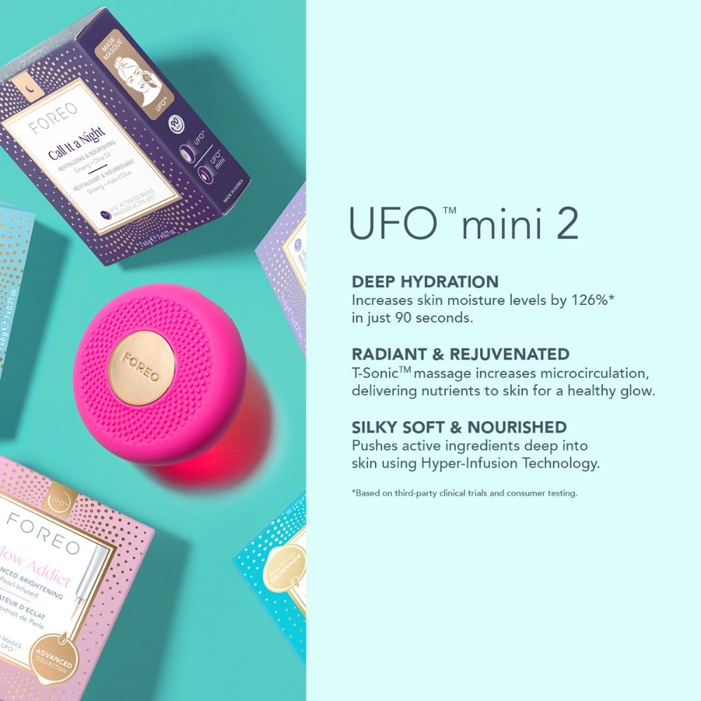 FOREO UFOTM Mini 2 Supercharged Facial Skincare Device - Pearl Pink, 1 pieces