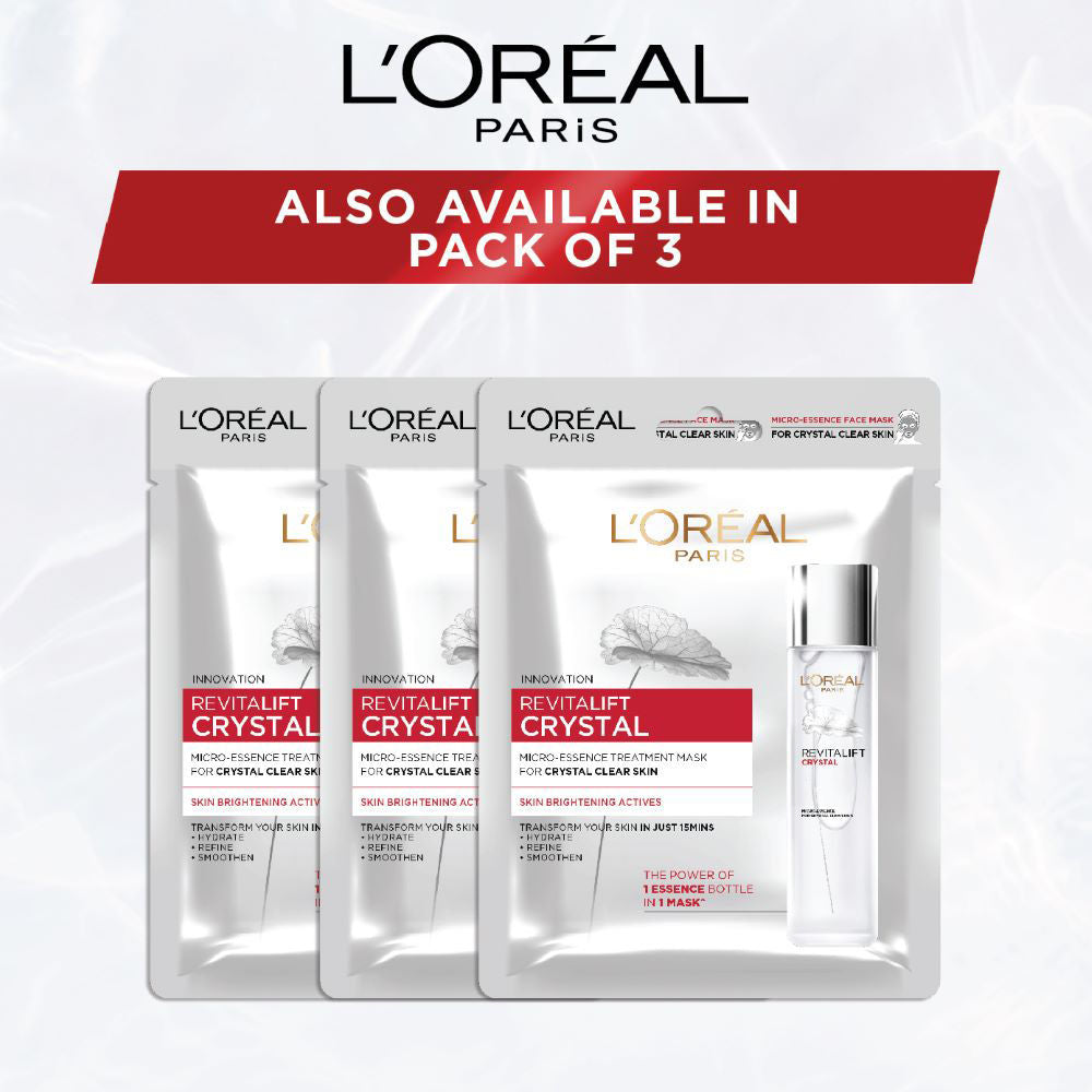 L'Oreal Paris Revitalift Crystal Micro-Essence Brightening Sheet Mask, 25g Buy at Indicrest Image 8