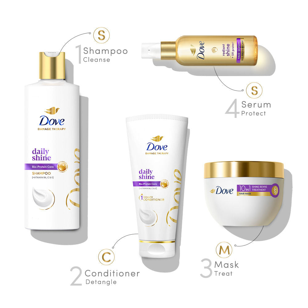 Dove Daily Shine Shampoo for Damaged or Frizzy Hair Makes Hair Soft Shiny and Smooth, 1000ml Buy at Indicrest Image 6
