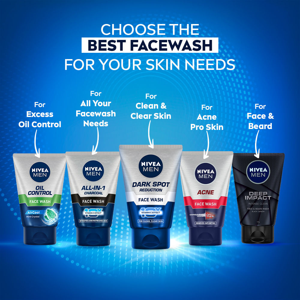 Nivea MEN Face Wash, Dark Spot Reduction, for Clean & Clear Skin with 10x Vitamin C Effect, 100g Buy at Indicrest Image 9