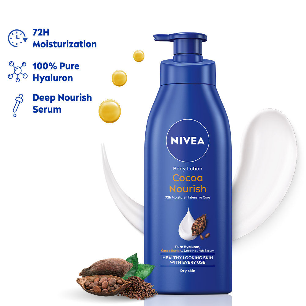 Nivea Cocoa Nourish Oil In Lotion With Pure Hyaluron For 72H Moisturization, 400ml Buy at Indicrest Image 2