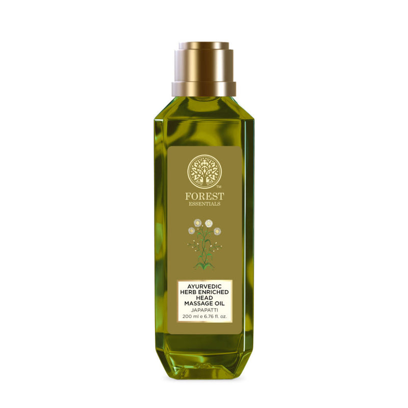 Forest Essentials Ayurvedic Herb Enriched Head Massage Oil Japapatti - Hair Oil for Dry Frizzy Hair, 200ml, Buy from Indicrest