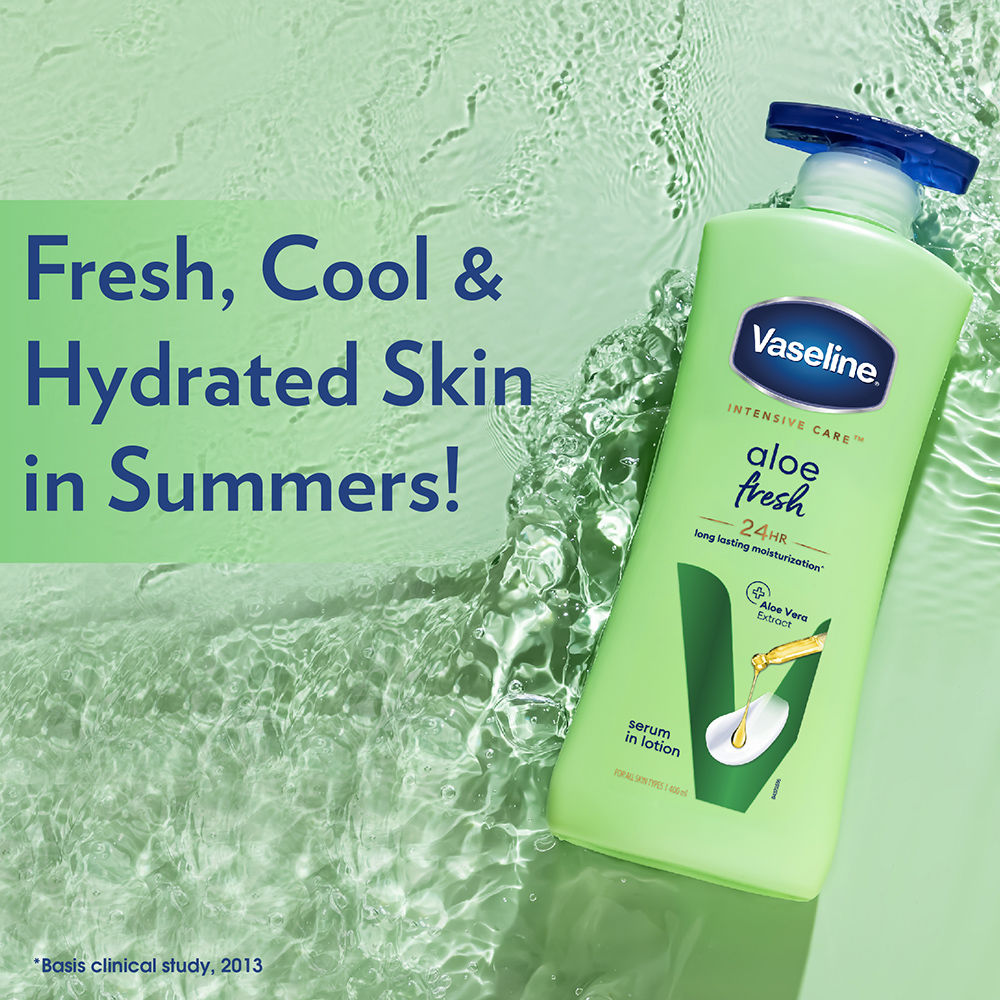 Vaseline Aloe Fresh Body Lotion, 24 HR Long Lasting Moisturisation With Aloe Vera extract, 200ml Buy at Indicrest Image 3