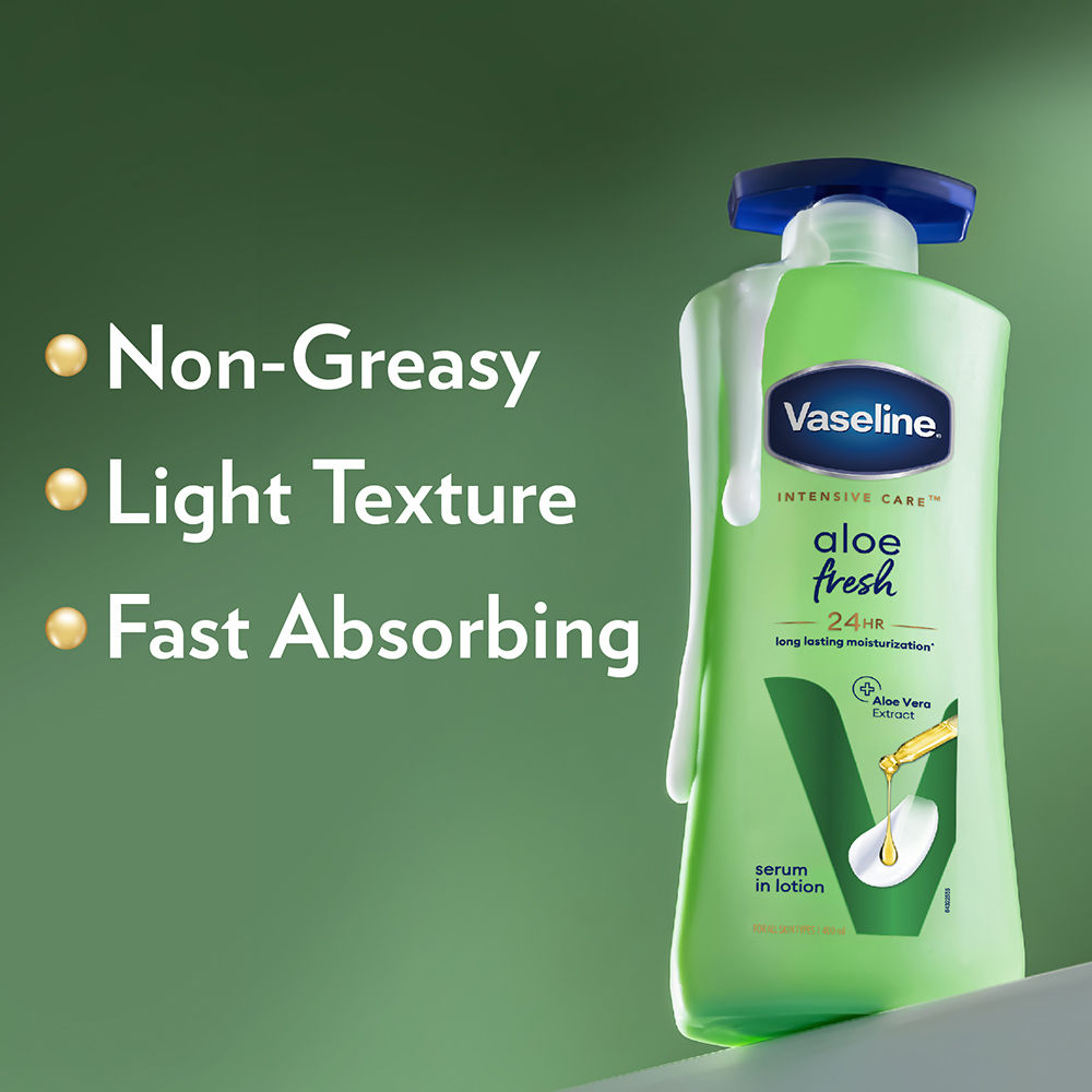 Vaseline Aloe Fresh Body Lotion, 24 HR Long Lasting Moisturisation With Aloe Vera extract, 200ml Buy at Indicrest Image 5