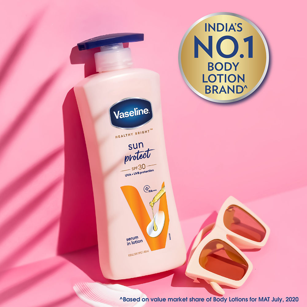 Vaseline Sun Protect SPF 30 Body Lotion, Reduces Tan Lines in 7 Days, UVA + UVB PA+++, 400ml Buy at Indicrest Image 5