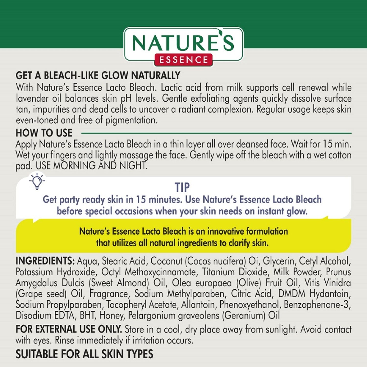 Nature's Essence Lacto Bleach Natural Milk Bleach Without Activator, 100g Buy at Indicrest Image 6