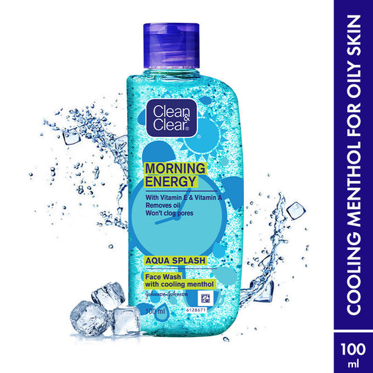 Clean & Clear Morning Energy Aqua Splash Face Wash - Gentle Cleanser with Menthol for Oily Skin, 100ml Buy at Indicrest