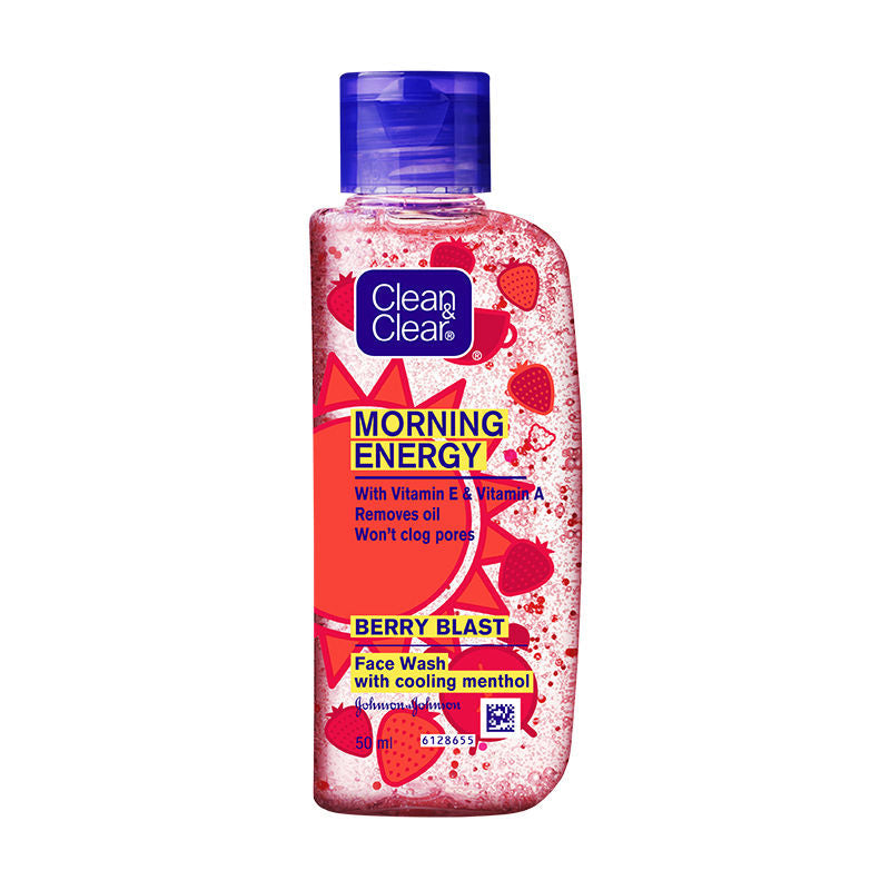 Clean & Clear Morning Energy Berry Blast Face Wash - Gentle Cleanser with Menthol for Oily Skin, 50ml Buy at Indicrest Image 7