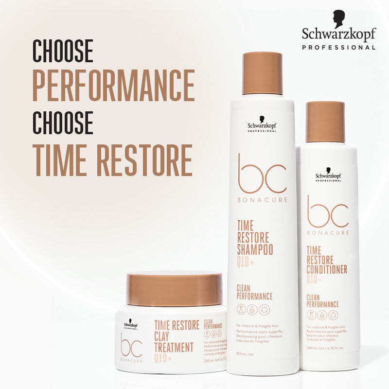 Schwarzkopf Professional Bonacure Time Restore Clay Treatment Mask With Q10+ - For Mature Hair, 200ml Buy at Indicrest Image 9