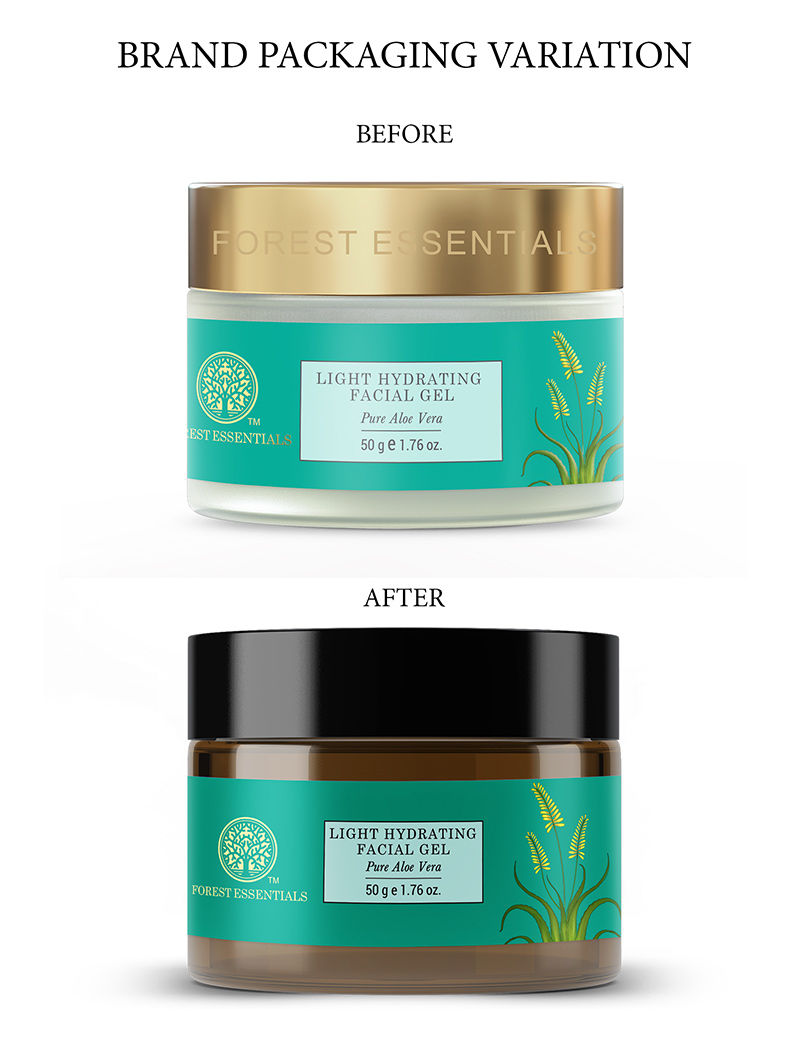 Forest Essentials Light Hydrating Facial Gel with Pure Aloe Vera - Lightweight Moisturiser for Acne, 50gm