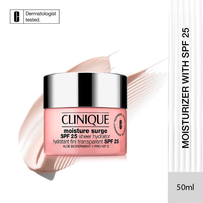 Clinique Moisture Surge SPF 25 Sheer Hydrator(Moisturiser + Sunscreen, 50ml, Buy from Indicrest