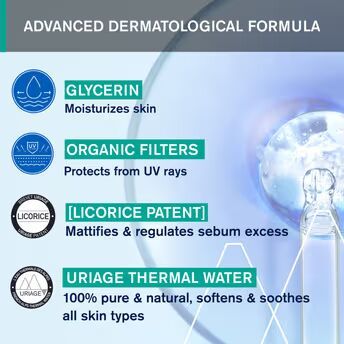 Uriage Hyseac Mattifying Fluid SPF50+ Light & Matt Texture Combition Oily Skin Dermat Recommended, 50ml