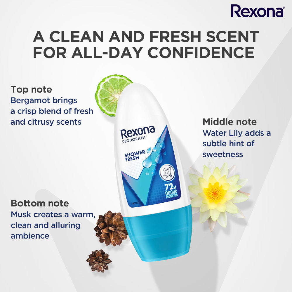 Rexona Shower Fresh Underarm Roll On (Pack of 2), 2 pieces Buy at Indicrest Image 9