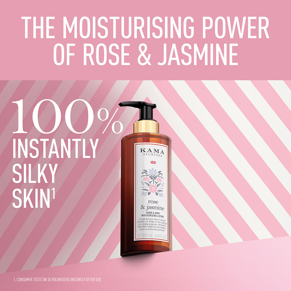 Kama Ayurveda Rose & Jasmine Lightweight & Hydrating with Paraben Free Hand And Body Lotion, 200ml