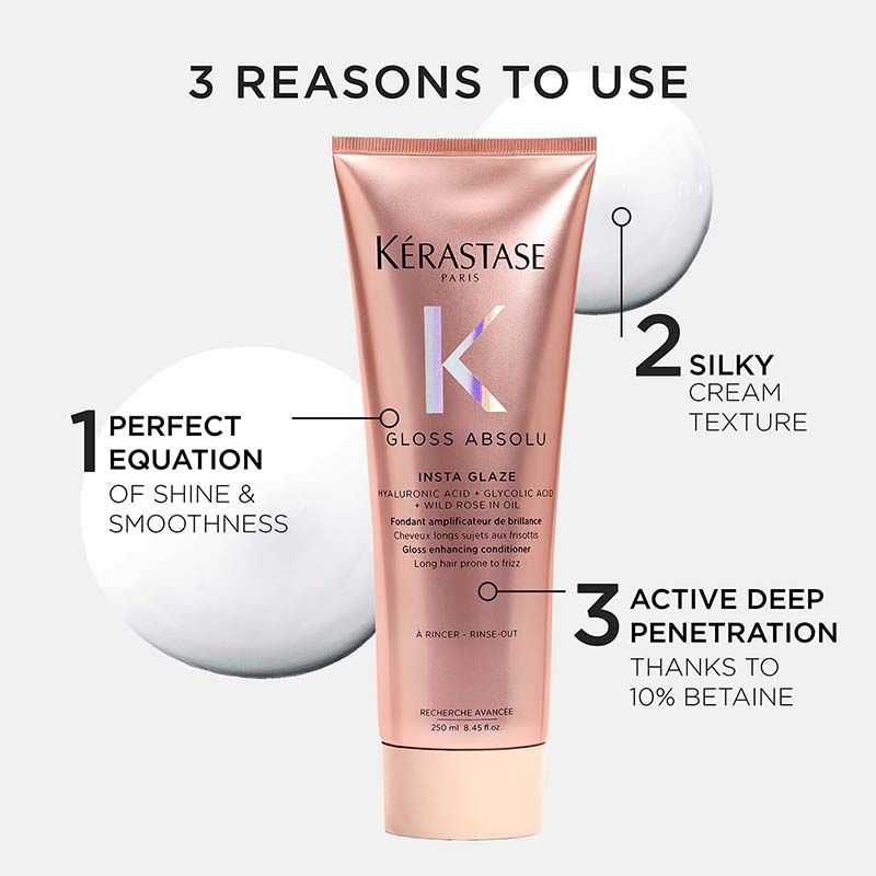 Kérastase Gloss Absolu Anti-Frizz Foaming Conditioner, Fine-Medium Hair, 4-Days Anti-Frizz, 250ml
