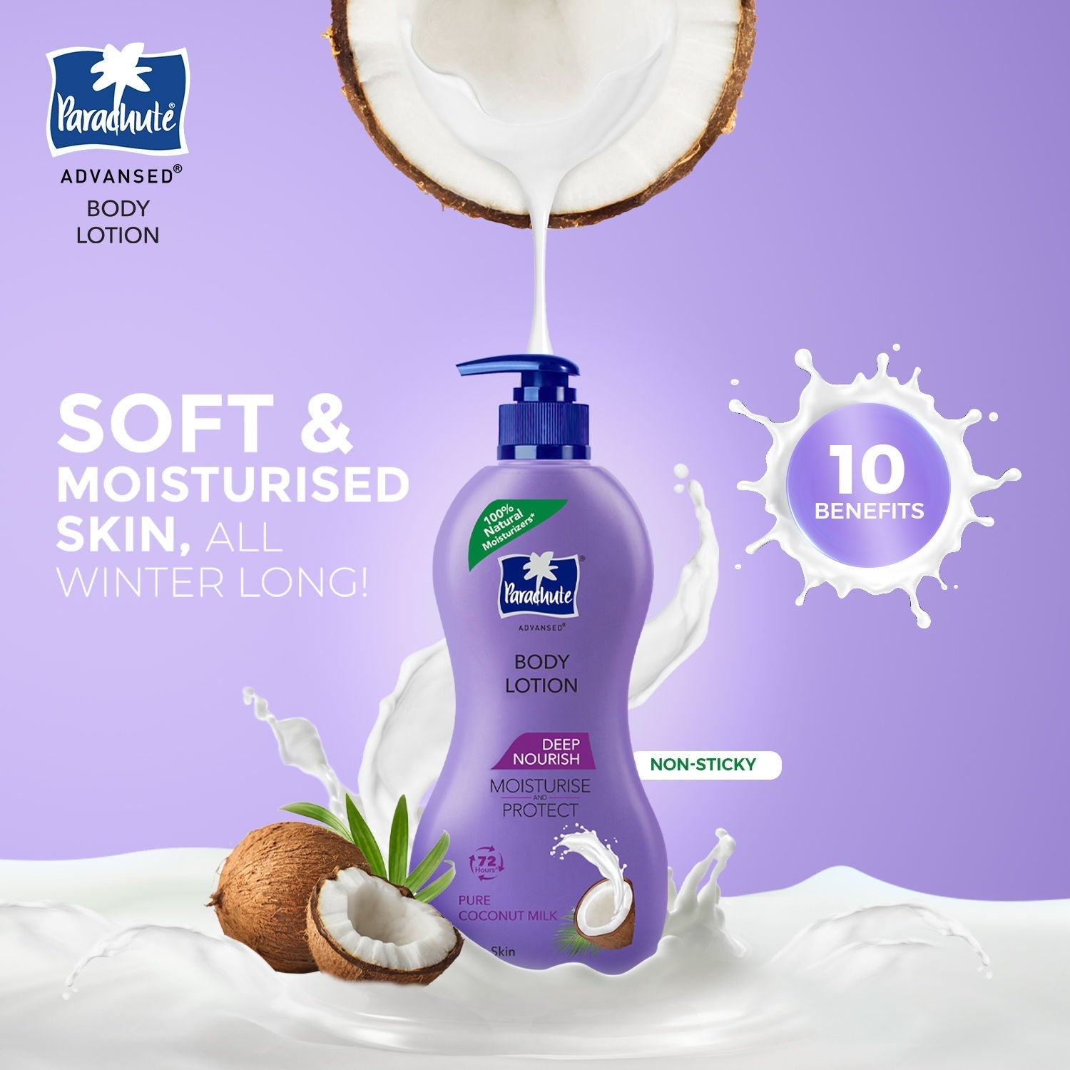 Parachute Advansed Deep Nourish Body Lotion For Women & Men - 100% Natural, 72h Moisturisation, 400ml Buy at Indicrest Image 7
