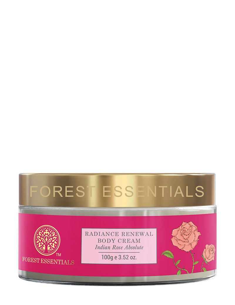 Forest Essentials Radiance Renewal Body Cream Indian Rose Absolute - For Dry Skin Repair, 100g, Buy from Indicrest